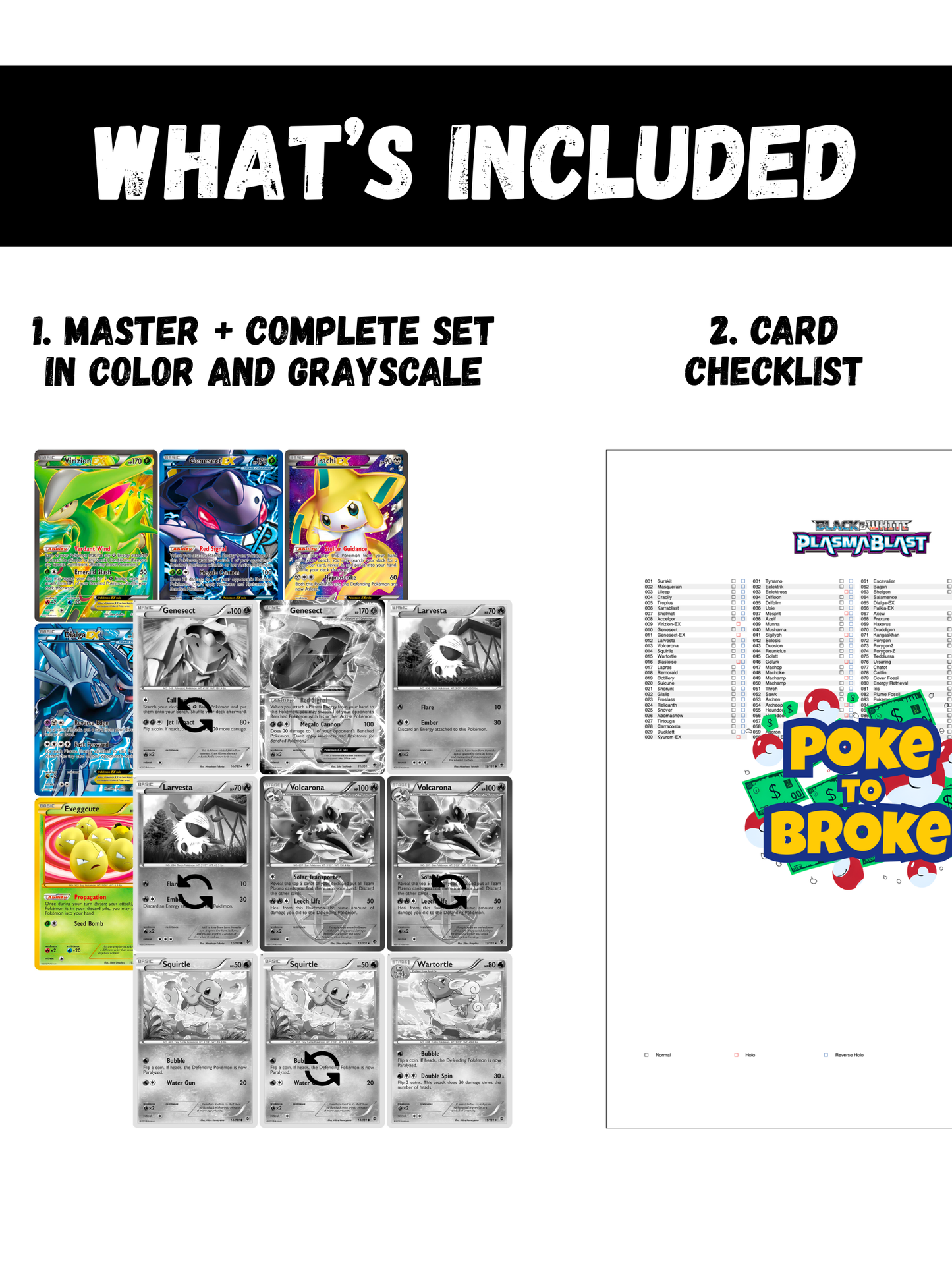 Black & White: Plasma Blast Printable Master and Complete Set Binder Placeholders + Checklist (Digital Download)