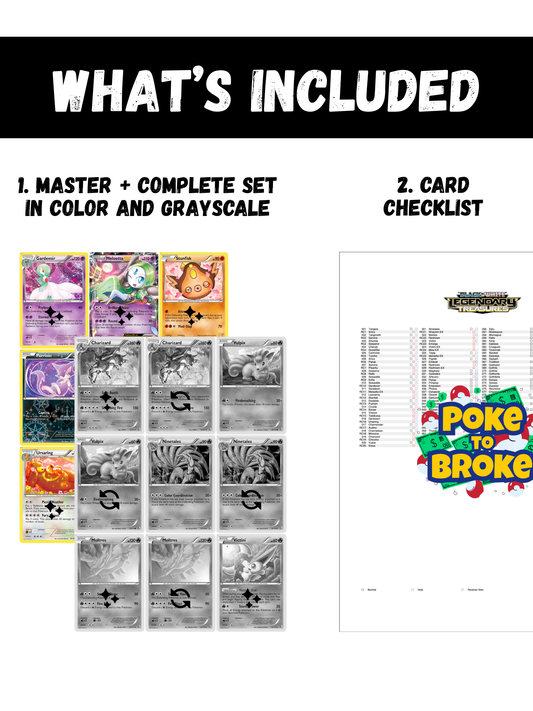 Black & White: Legendary Treasures Printable Master and Complete Set Binder Placeholders + Checklist (Digital Download)