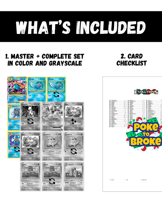 XY: Evolutions Printable Master and Complete Set Binder Placeholders + Checklist (Digital Download)