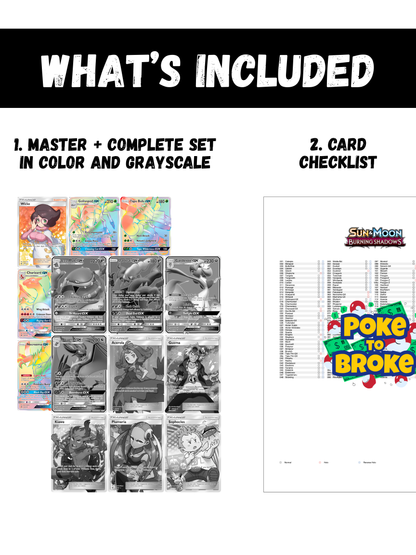 Sun & Moon: Burning Shadows Printable Master and Complete Set Binder Placeholders  + Checklist (Digital Download)