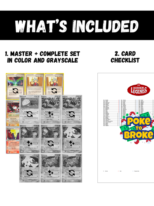 EX: Hidden Legends Printable Master and Complete Set Binder Placeholders + Checklist (Digital Download)