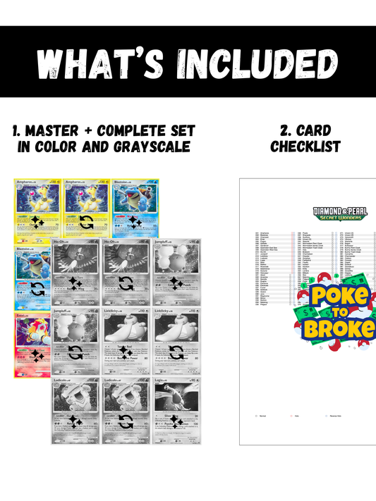 Diamond & Pearl: Secret Wonders Printable Master and Complete Set Binder Placeholders + Checklist (Digital Download)