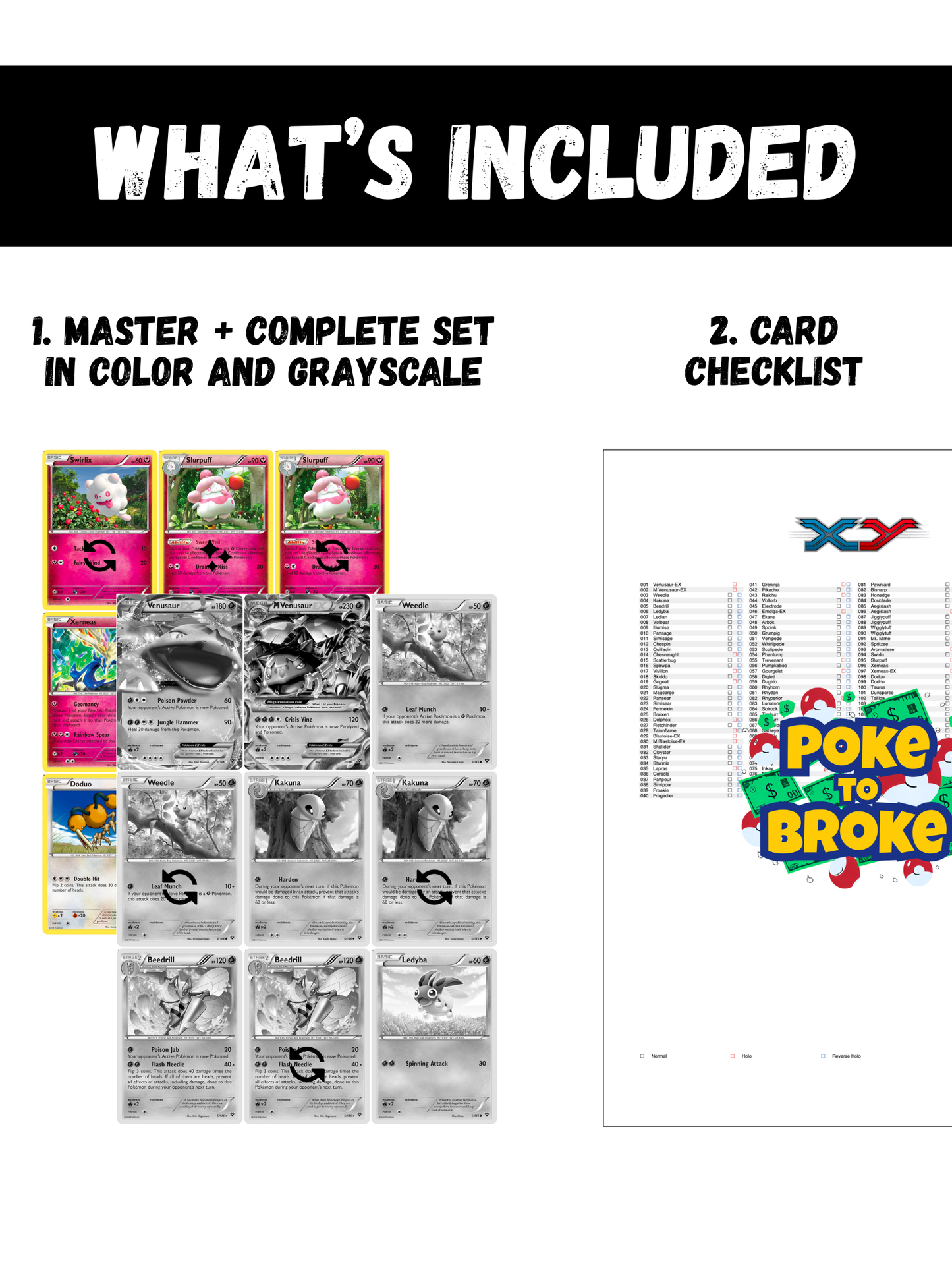 XY: Base Set Printable Master and Complete Set Binder Placeholders + Checklist (Digital Download)
