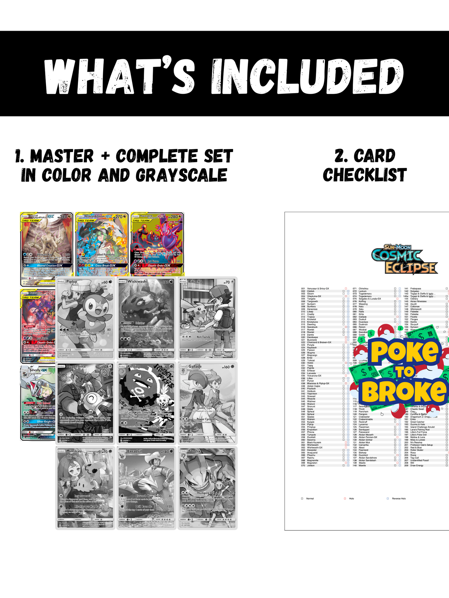 Sun & Moon: Cosmic Eclipse Printable Master and Complete Set Binder Placeholders + Checklist (Digital Download)