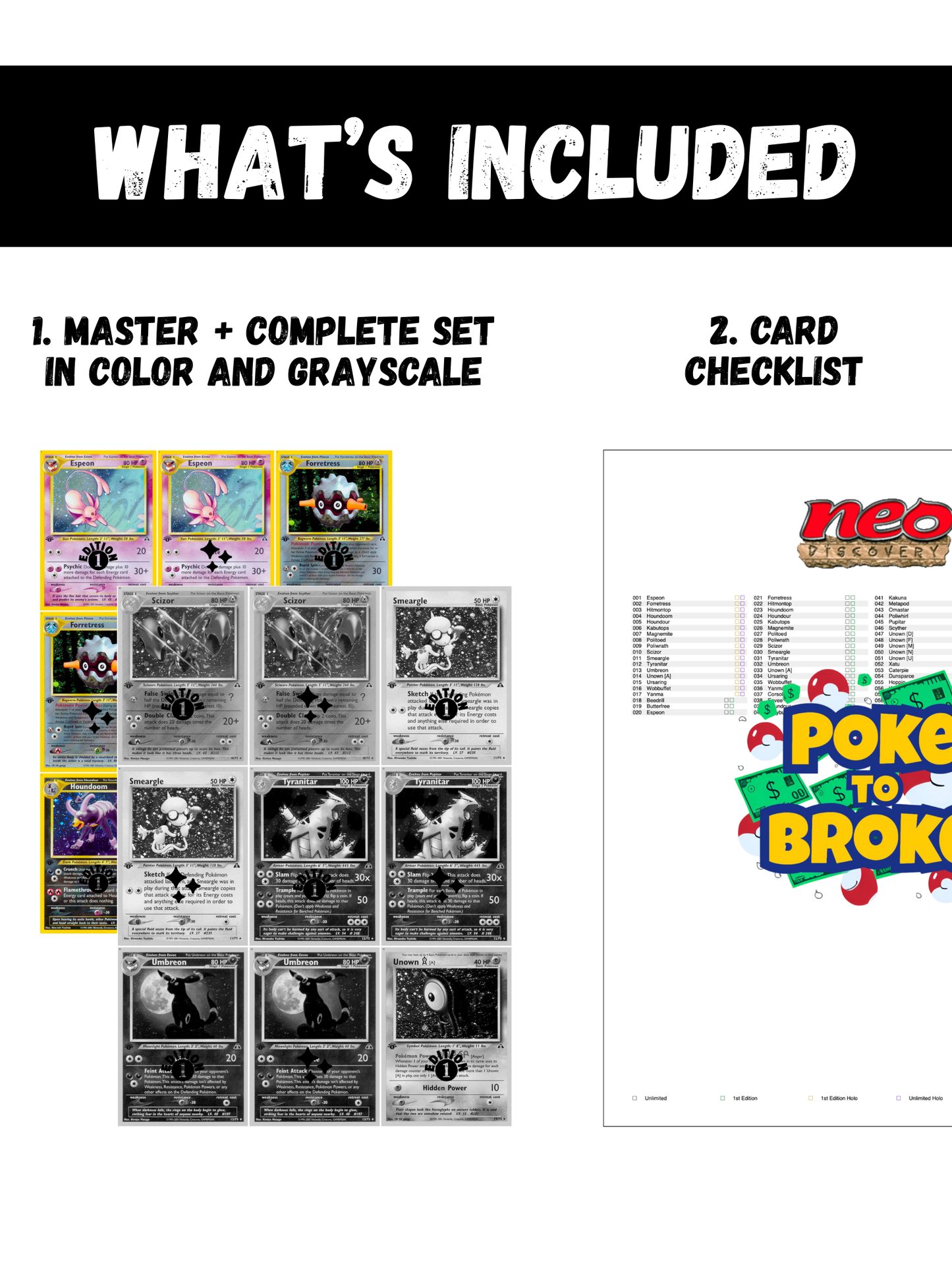 Neo: Discovery Printable Master and Complete Set Binder Placeholders + Checklist (Digital Download)