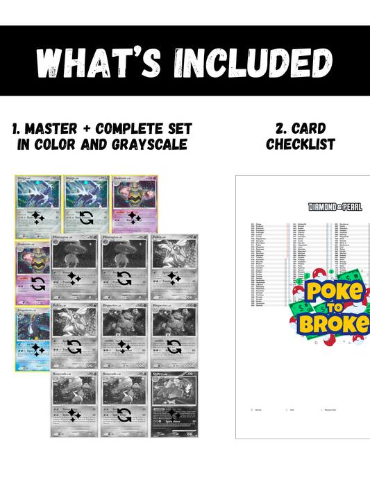 Diamond & Pearl: Base Set Printable Master and Complete Set Binder Placeholders + Checklist (Digital Download)