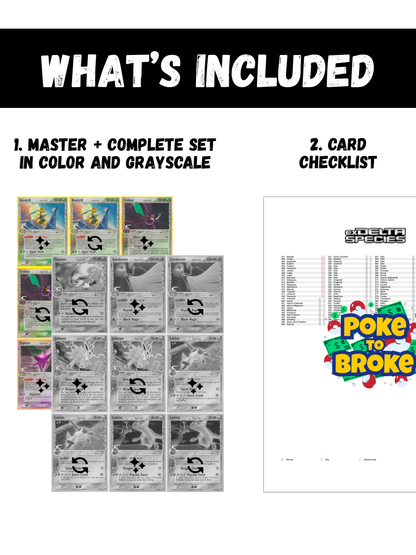 EX: Delta Species Printable Master and Complete Set Binder Placeholders + Checklist (Digital Download)