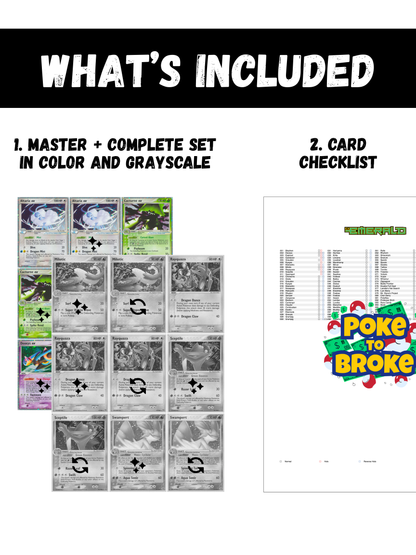 EX: Emerald Printable Master and Complete Set Binder Placeholders + Checklist (Digital Download)