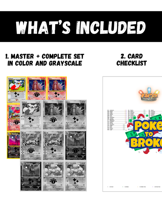 Neo: Revelation Printable Master and Complete Set Binder Placeholders + Checklist (Digital Download)