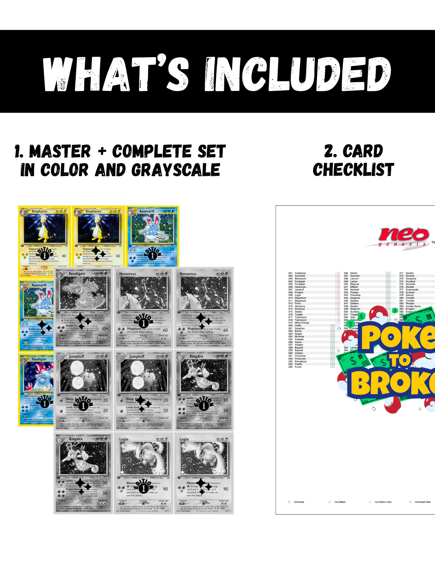 Neo: Genesis Printable Master and Complete Set Binder Placeholders + Checklist (Digital Download)