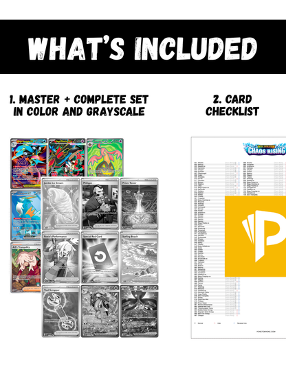 Mega Evolution: Chaos Rising Printable Master and Complete Set Binder Placeholders + Checklist Digital Download