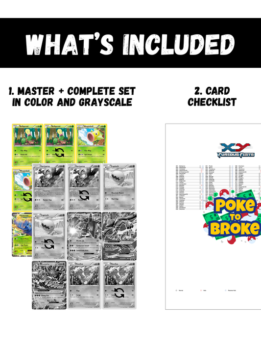 XY: Furious Fists Printable Master and Complete Set Binder Placeholders + Checklist (Digital Download)