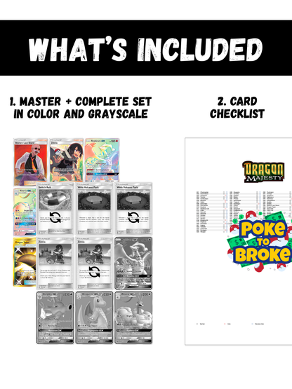 Sun & Moon: Dragon Majesty Printable Master and Complete Set Binder Placeholders + Checklist (Digital Download)