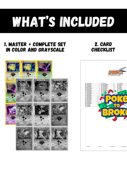 Neo: Destiny Printable Master and Complete Set Binder Placeholders + Checklist (Digital Download)