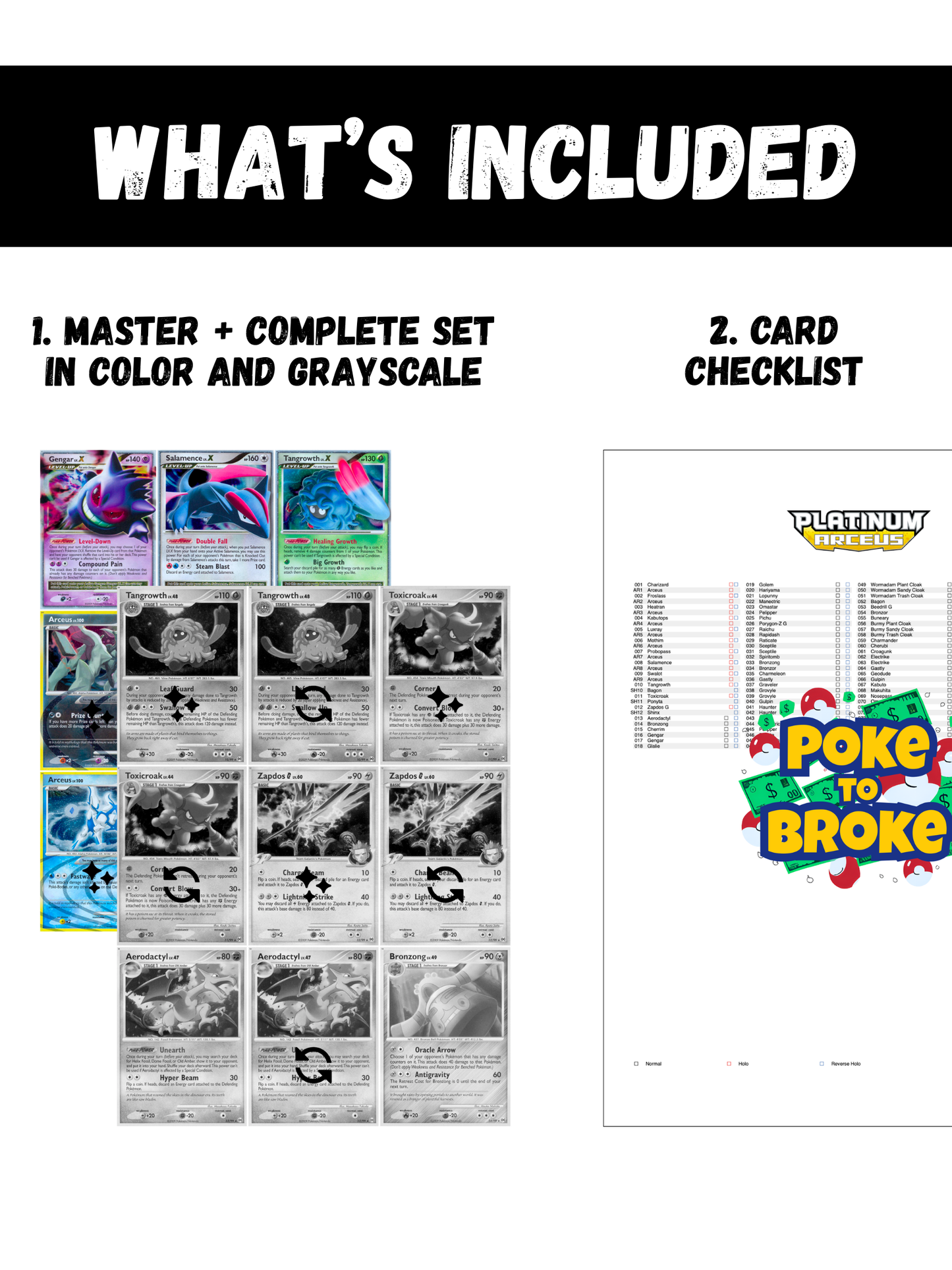 Platinum: Arceus Printable Master Set Binder Placeholders + Checklist (Digital Download)