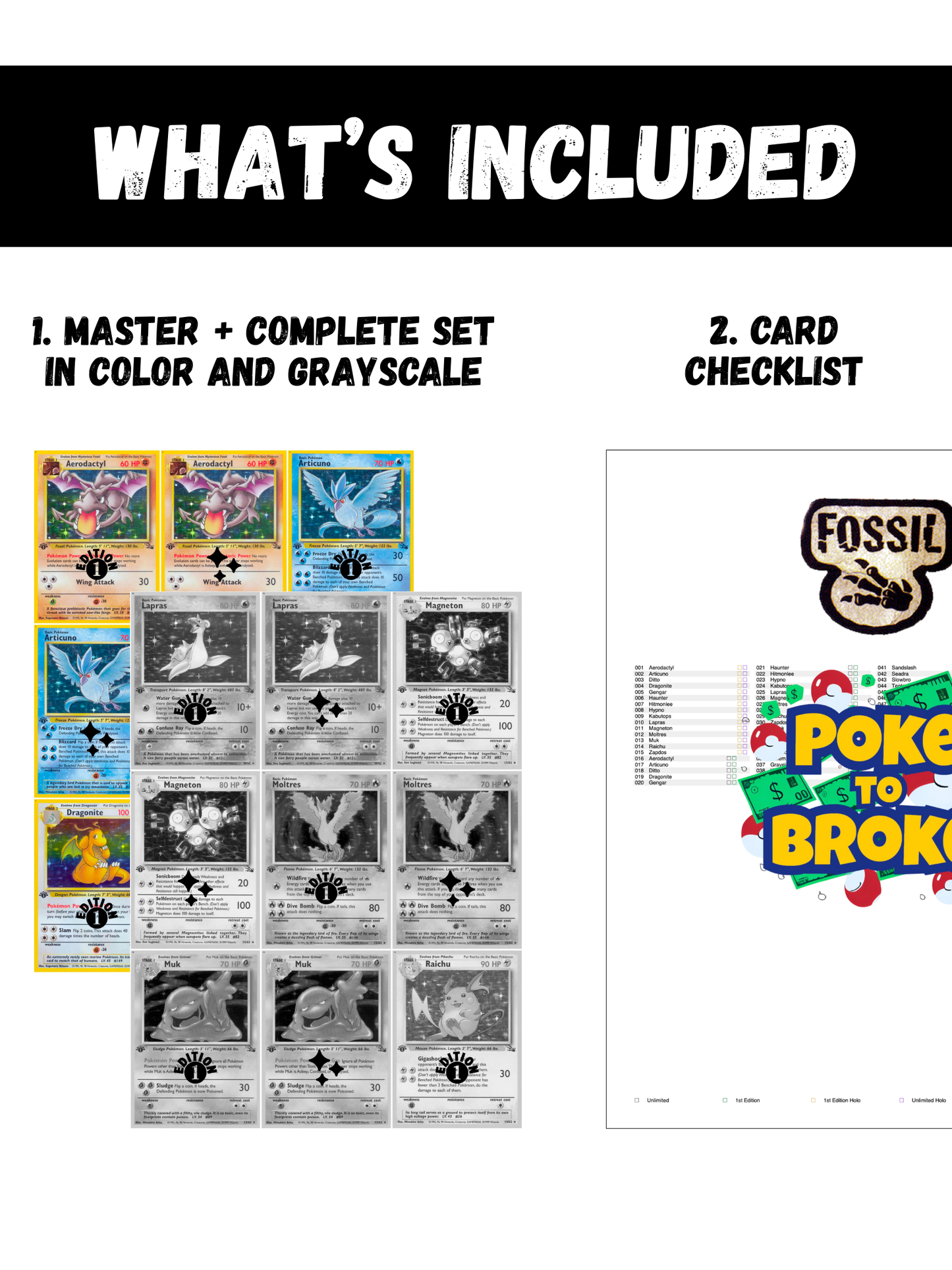Base: Fossil Printable Master and Complete Set Binder Placeholders + Checklist (Digital Download)