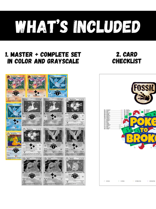 Base: Fossil Printable Master and Complete Set Binder Placeholders + Checklist (Digital Download)