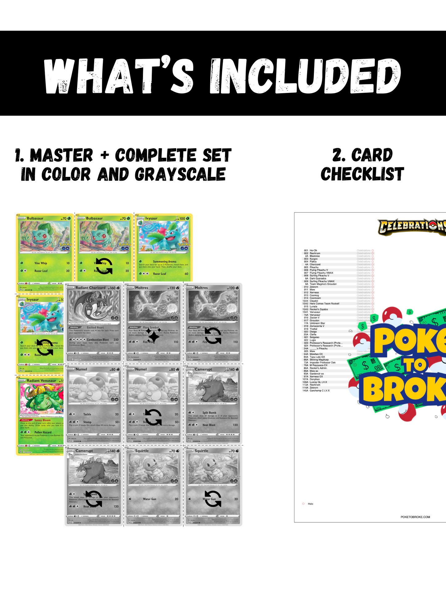 Pokémon GO Printable Master and Complete Set Binder Placeholders + Checklist (Digital Download)