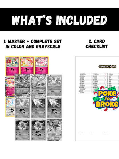 XY: Generations Printable Master and Complete Set Binder Placeholders + Checklist (Digital Download)
