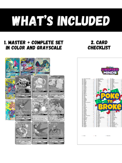 Sun & Moon: Unified Minds Printable Master and Complete Set Binder Placeholders + Checklist (Digital Download)