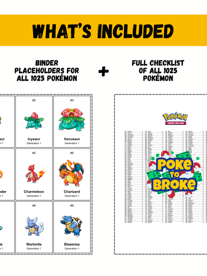Pokémon National Pokédex 1025: Printable Binder Pages & Placeholders | Pixel Edition