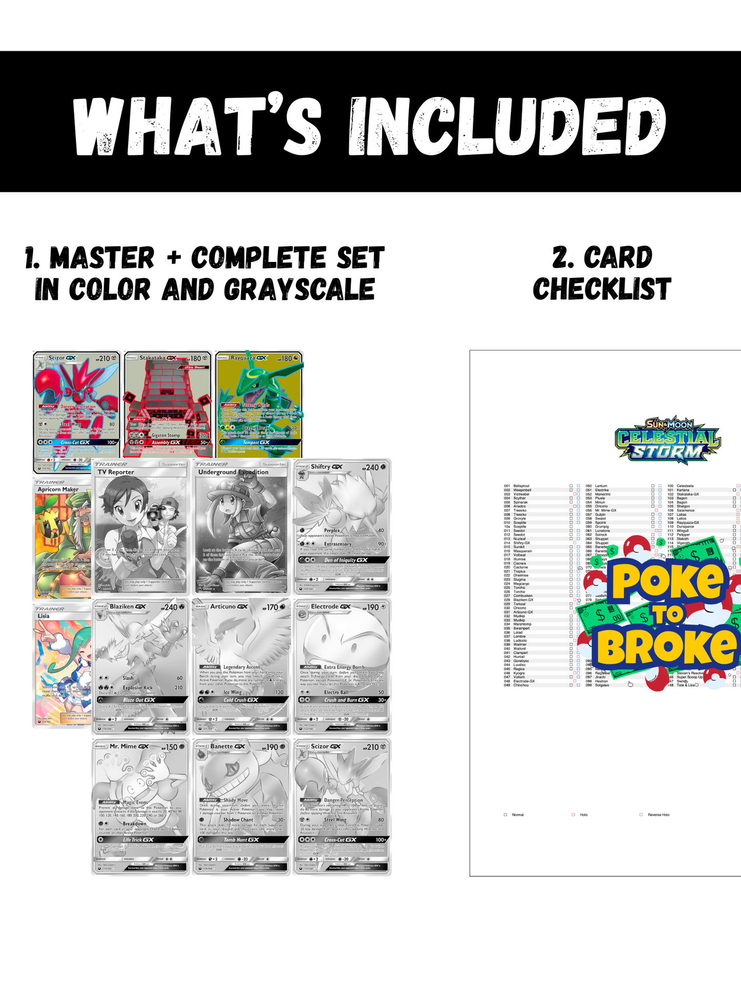 Sun & Moon: Celestial Storm Printable Master and Complete Set Binder Placeholders + Checklist (Digital Download)
