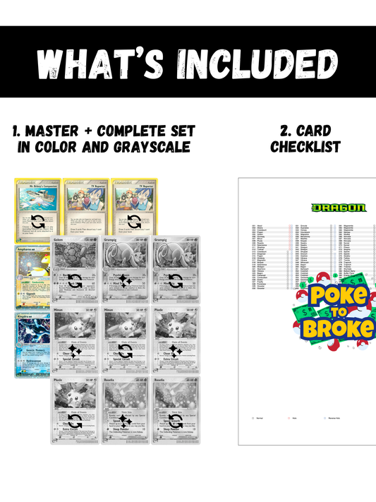 EX: Dragon Printable Master and Complete Set Binder Placeholders + Checklist (Digital Download)