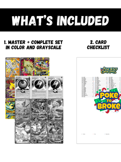 XY: Ancient Origins Printable Master and Complete Set Binder Placeholders + Checklist (Digital Download)