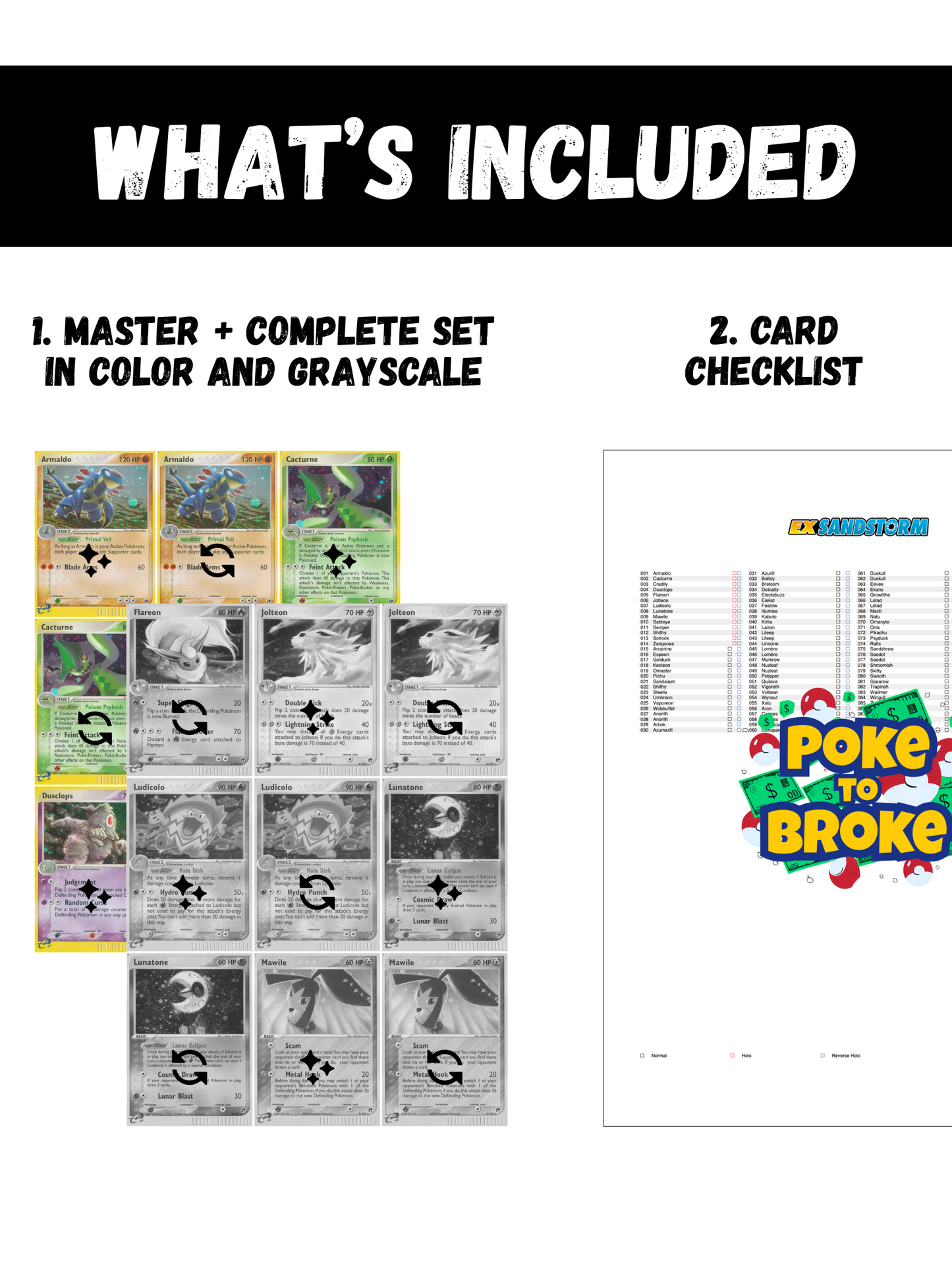 EX: Sandstorm Printable Master and Complete Set Binder Placeholders + Checklist (Digital Download)