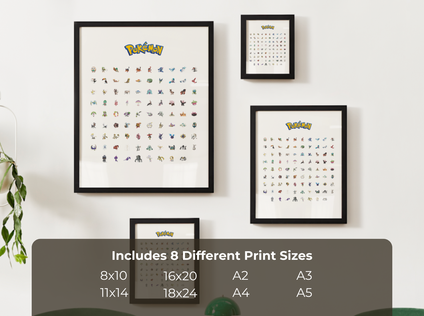 Pokemon Gen 7 Pokedex Poster, Alola Wall Art, Kids Bedroom Decor, Original Artwork Printable Digital Download