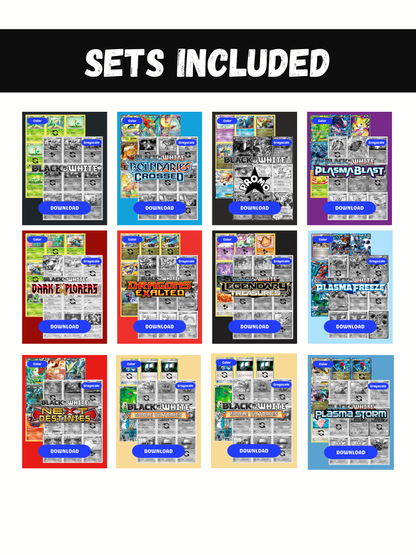 Black and White Sets Ultimate Edition: All Black & White Sets Master and Complete Sets Binder Placeholders + Checklist (Digital Download)