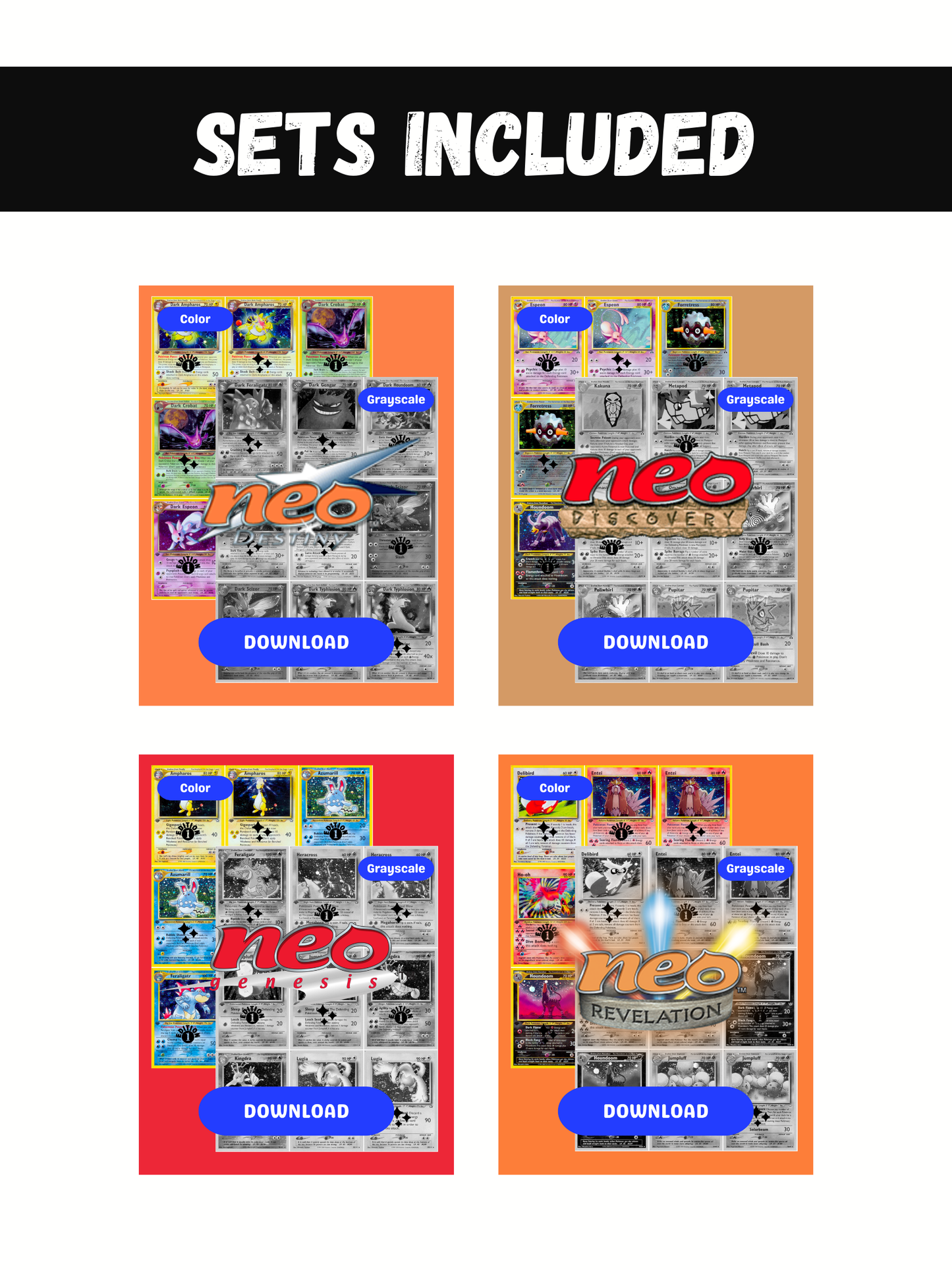 Neo Sets Ultimate Edition: All Neo Sets Master and Complete Sets Binder Placeholders + Checklist (Digital Download)