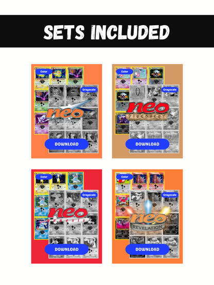 Neo Sets Ultimate Edition: All Neo Sets Master and Complete Sets Binder Placeholders + Checklist (Digital Download)