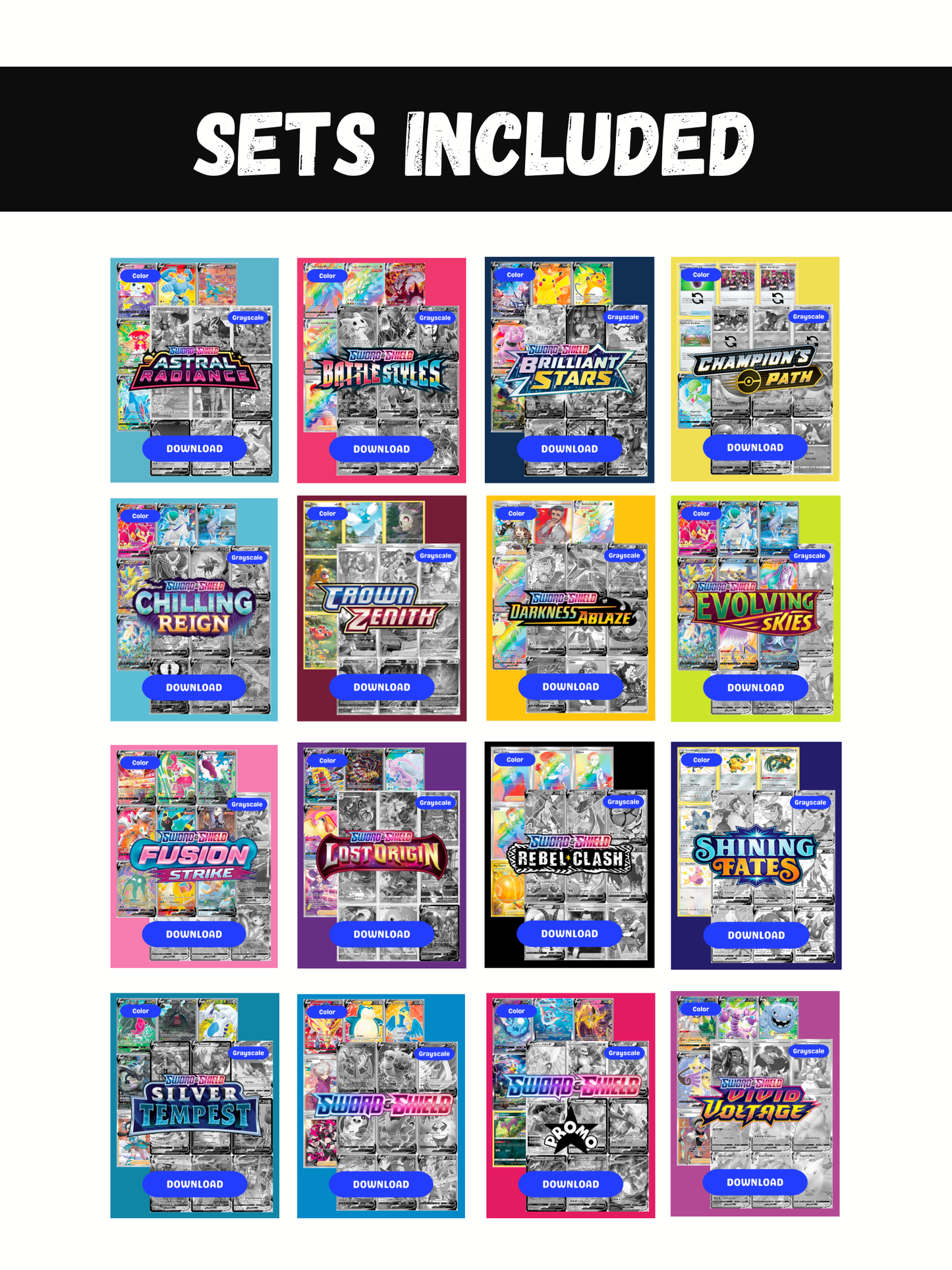 Sword and Shield Sets Ultimate Edition: All Sword & Shield Sets Master and Complete Sets Binder Placeholders + Checklist (Digital Download)