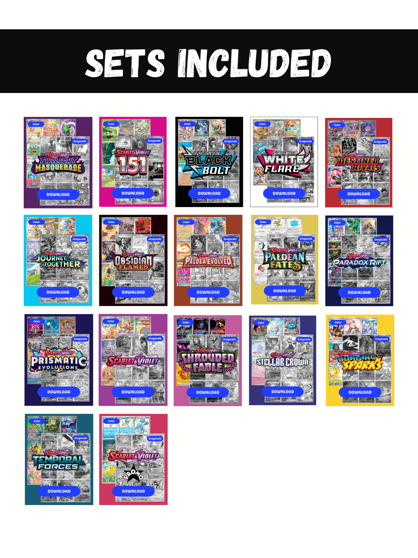 Scarlet and Violet Sets Ultimate Edition: All Scarlet & Violet Master and Complete Sets Binder Placeholders + Checklist (Digital Download)