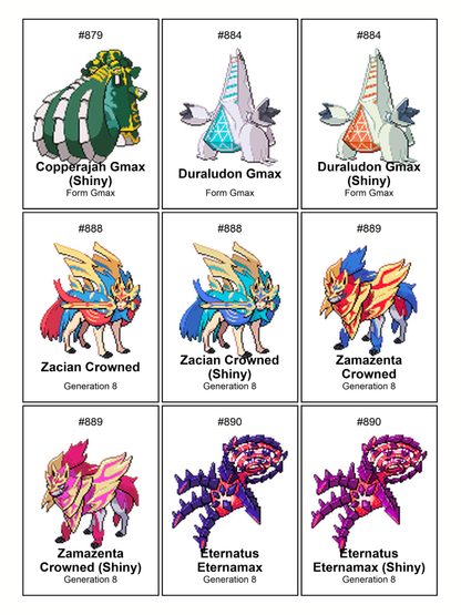 Pokémon Pokédex Add-On: Regional Forms & Shiny Pixel Binder Pages (Digital Download)