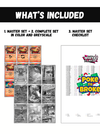 Scarlet & Violet: White Flare Printable Master and Complete Set Binder Placeholders + Checklist (Digital Download)