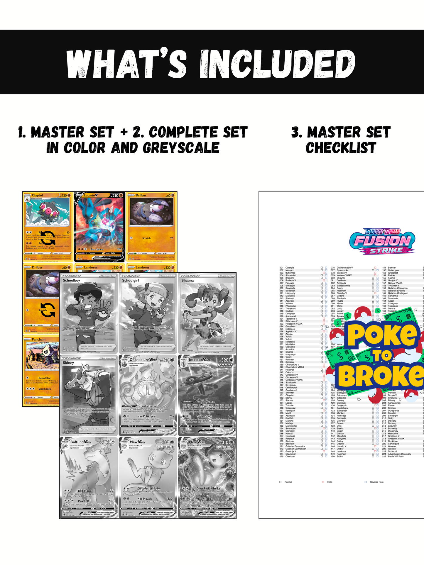 Sword & Shield: Fusion Strike Printable Master and Complete Set Binder Placeholders + Checklist (Digital Download)