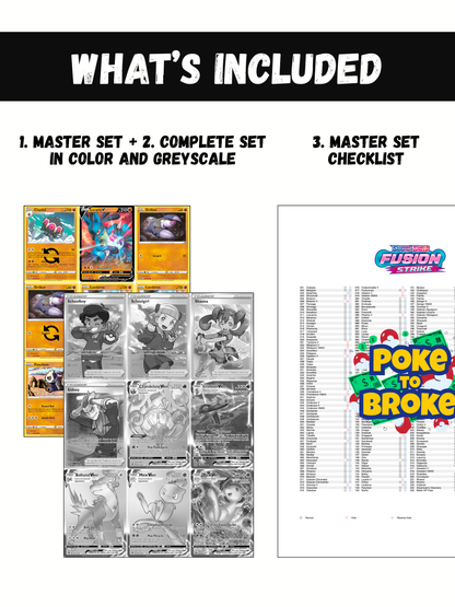 Sword & Shield: Fusion Strike Printable Master and Complete Set Binder Placeholders + Checklist (Digital Download)