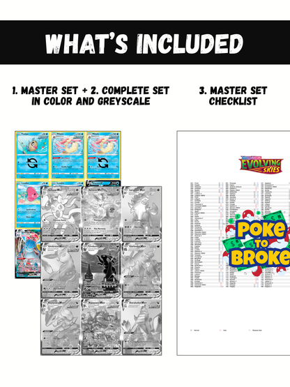 Sword & Shield: Evolving Skies Printable Master and Complete Set Binder Placeholders + Checklist (Digital Download)