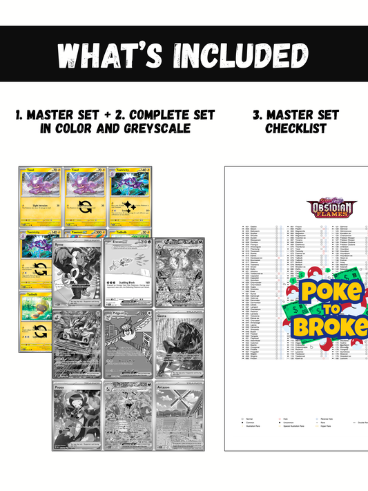 Scarlet & Violet: Obsidian Flames Printable Master and Complete Set Binder Placeholders + Checklist (Digital Download)