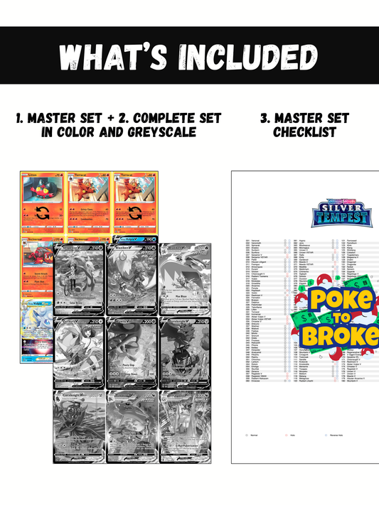 Sword & Shield: Silver Tempest Printable Master and Complete Set Binder Placeholders + Checklist (Digital Download)