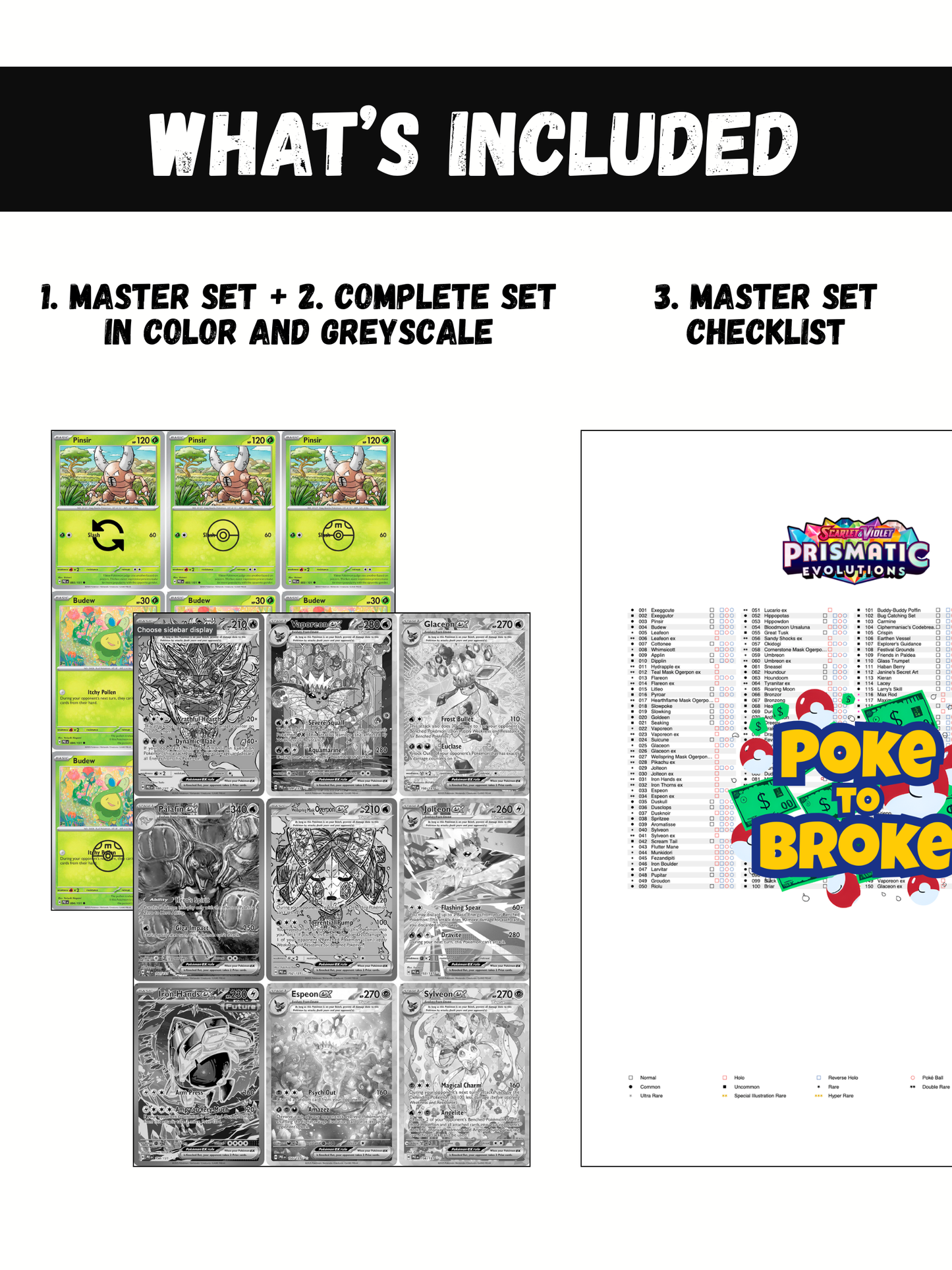 Scarlet & Violet: Prismatic Evolutions Printable Master and Complete Set Binder Placeholders + Checklist (Digital Download)