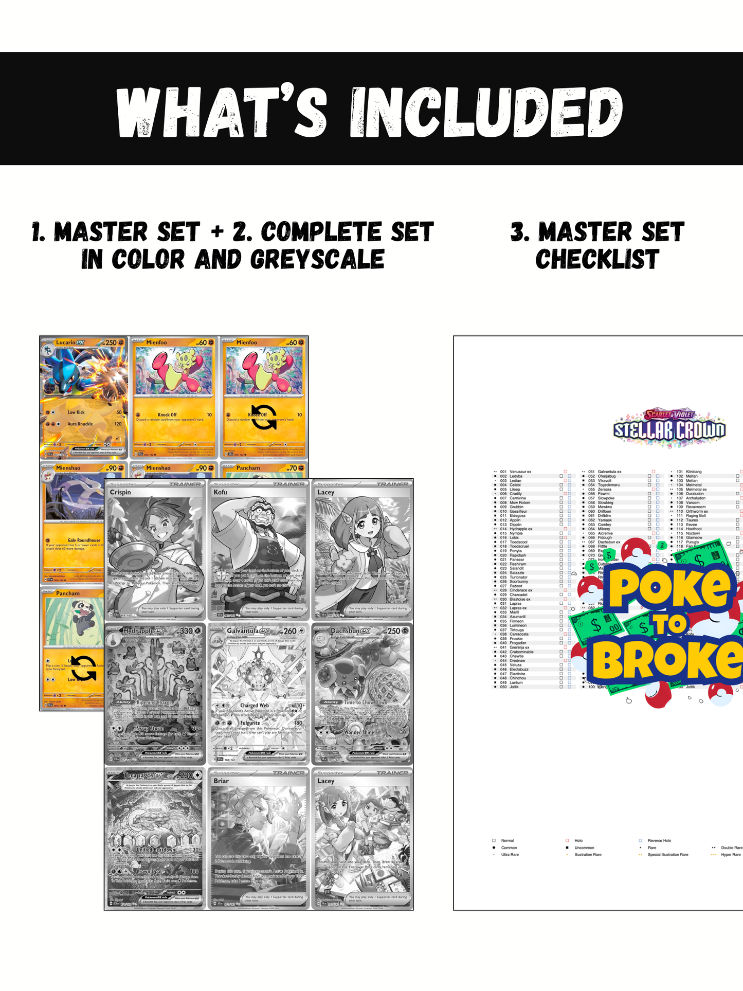 Scarlet & Violet: Stellar Crown Printable Master and Complete Set Binder Placeholders + Checklist (Digital Download)