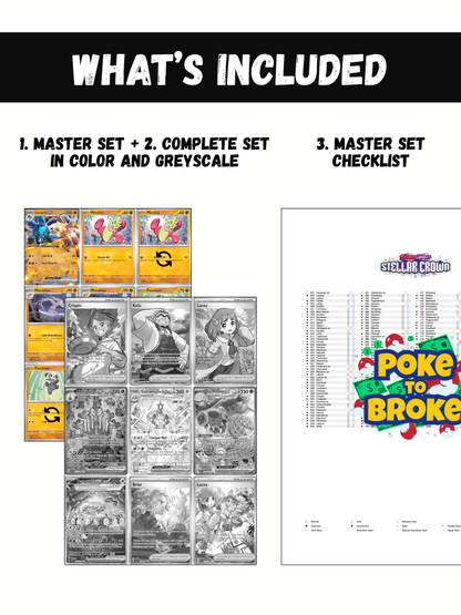 Scarlet & Violet: Stellar Crown Printable Master and Complete Set Binder Placeholders + Checklist (Digital Download)