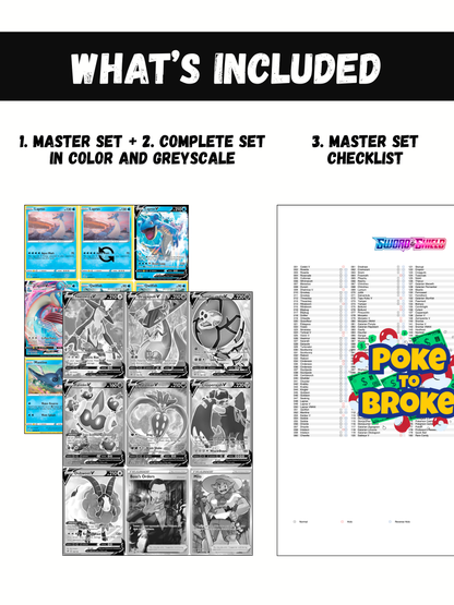 Sword & Shield: Base Set Printable Master and Complete Set Binder Placeholders + Checklist (Digital Download)