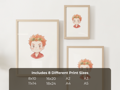 Blaine Kanto Trainer Wall Art Printable, Gen 1 Pokémon Poster, Kids Room Decor, Digital Download