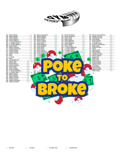 Gym: Heroes Printable Master Set Binder Placeholders + Checklist (Digital Download)