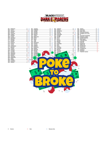 Black & White: Dark Explorers Printable Master and Complete Set Binder Placeholders + Checklist (Digital Download)