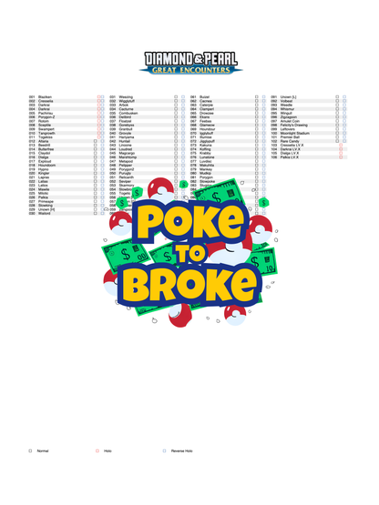 Diamond & Pearl: Great Encounters Printable Master and Complete Set Binder Placeholders + Checklist (Digital Download)